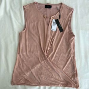 NEW! Tahari Pink Shinny Sleeveless Blouse Size Small/Petite (S/P)